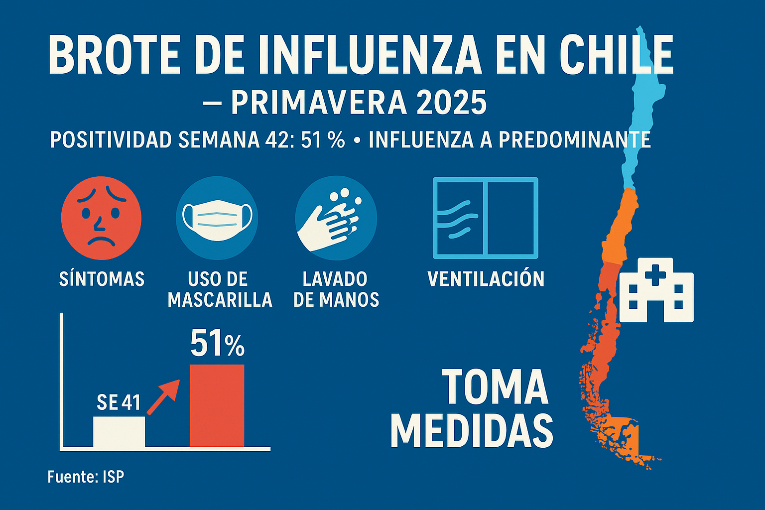 Brote inusual de influenza en Chile: repunte primaveral enciende alertas y reordena la estrategia sanitaria