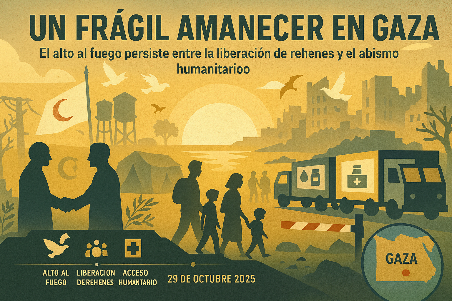 Un Frágil Amanecer en Gaza: El Alto al Fuego Persiste entre la Liberación de Rehenes y el Abismo Humanitario